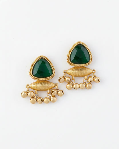 Emerald Maliona Brass Lookalike Stud Earring