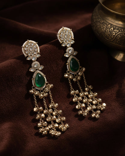 Green Nakul Kashmiri Look Ghunghru Earring