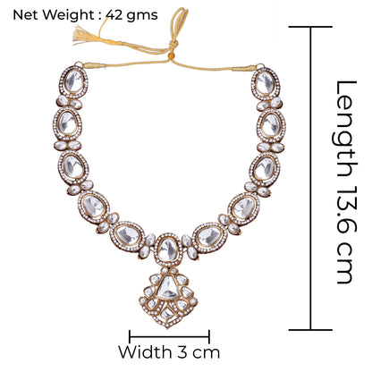 Copper Nirvani Polki Dupe Necklace with Earring