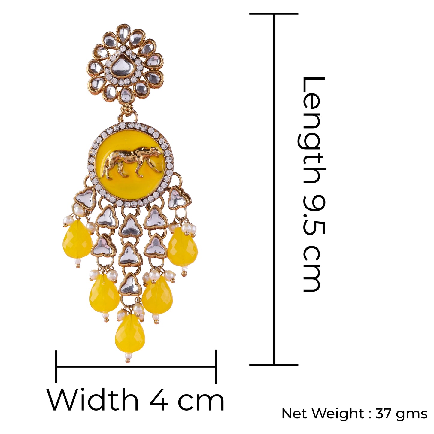 Yellow Arnav Bollywood Inspired Designer Earring