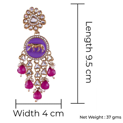 Purple Arnav Bollywood Inspired Designer Earring