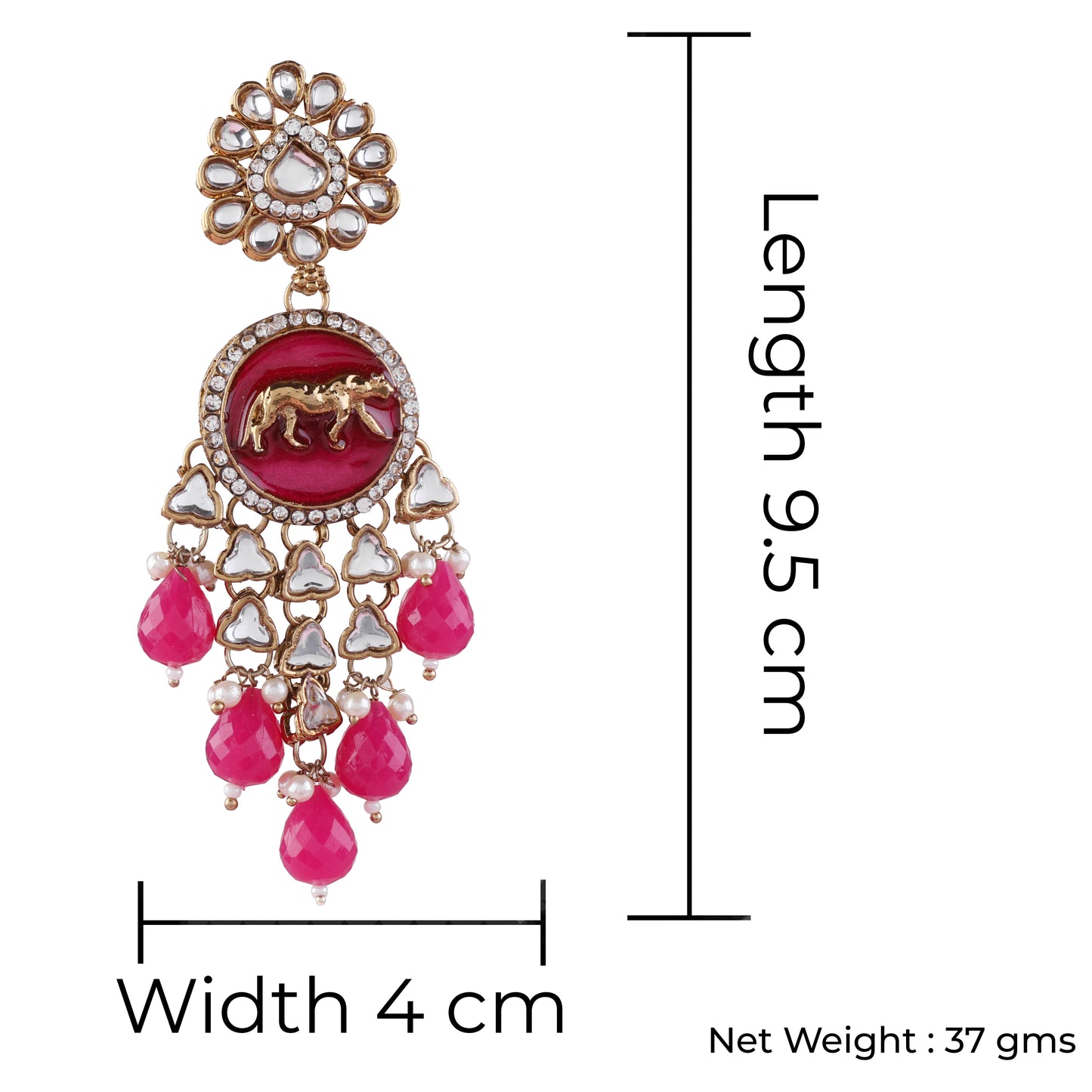 Pink Arnav Bollywood Inspired Designer Earring