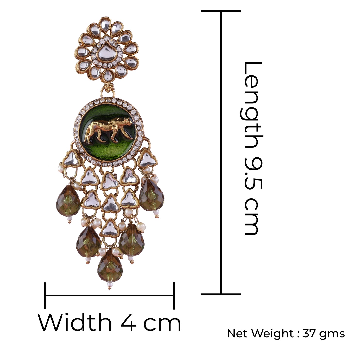 Mehendi Green Arnav Bollywood Inspired Designer Earring