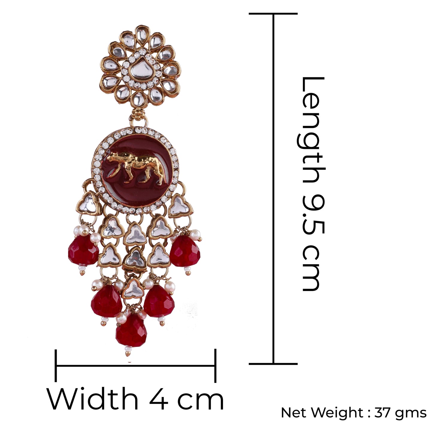 Maroon Arnav Bollywood Inspired Designer Earring