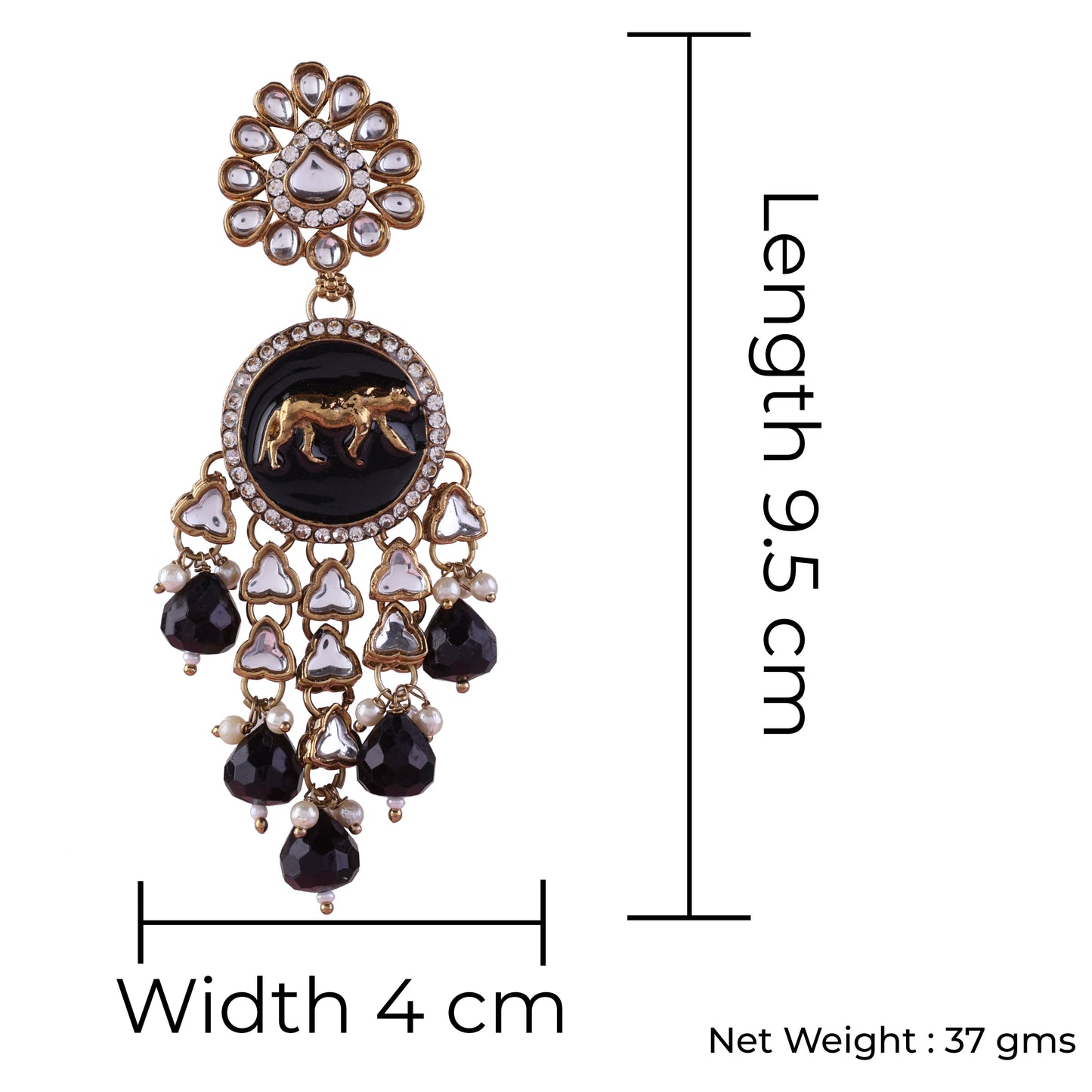 Black Arnav Bollywood Inspired Designer Earring