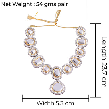 Kinza Polki Dupe Necklace Set with Earring