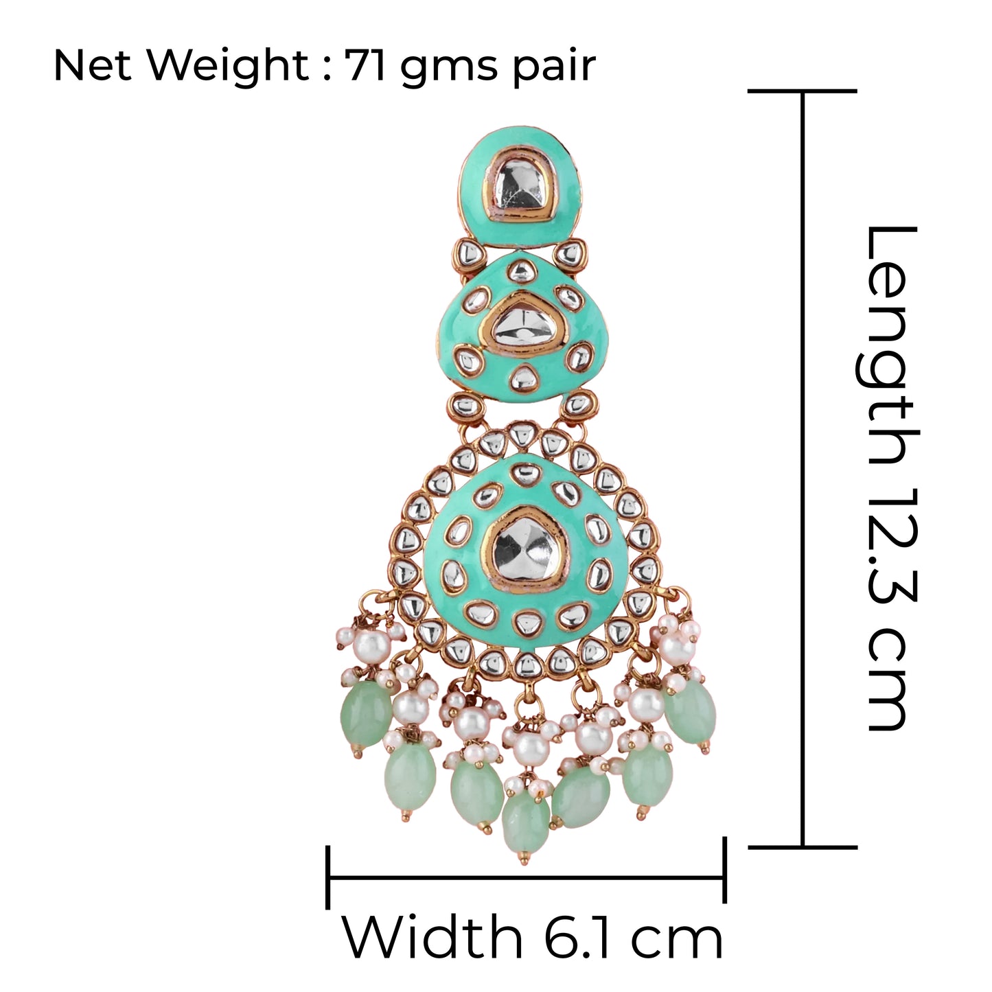 Mint Green Tisya Meenakari Chandbali