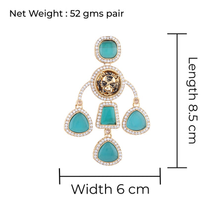 Anaya Sage Green Sabya Designer Earring