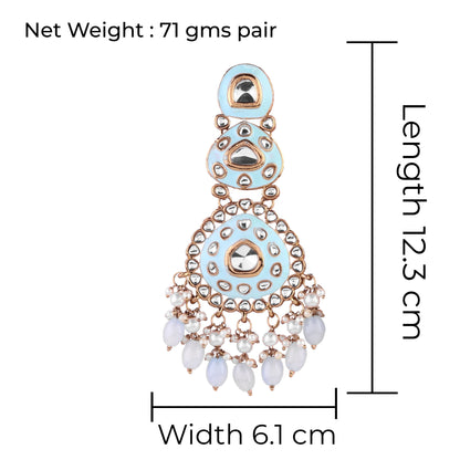 Turquoise Tisya Meenakari Chandbali