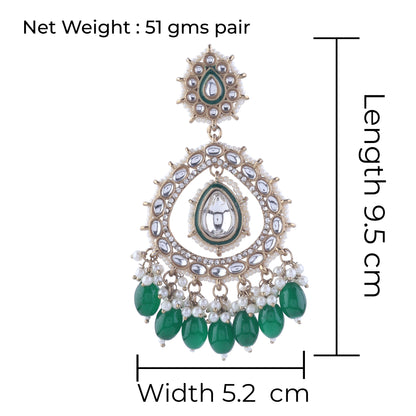 Green Nirman Zircone Chandbali