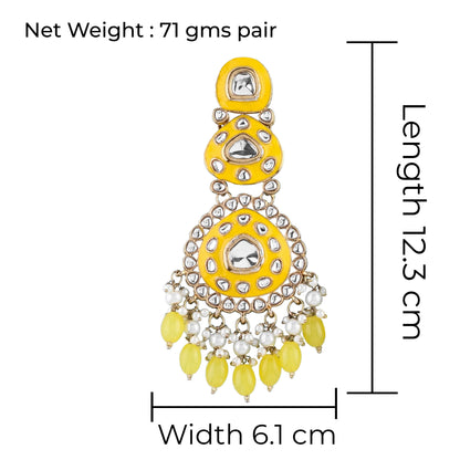 Yellow Tisya Meenakari Chandbali