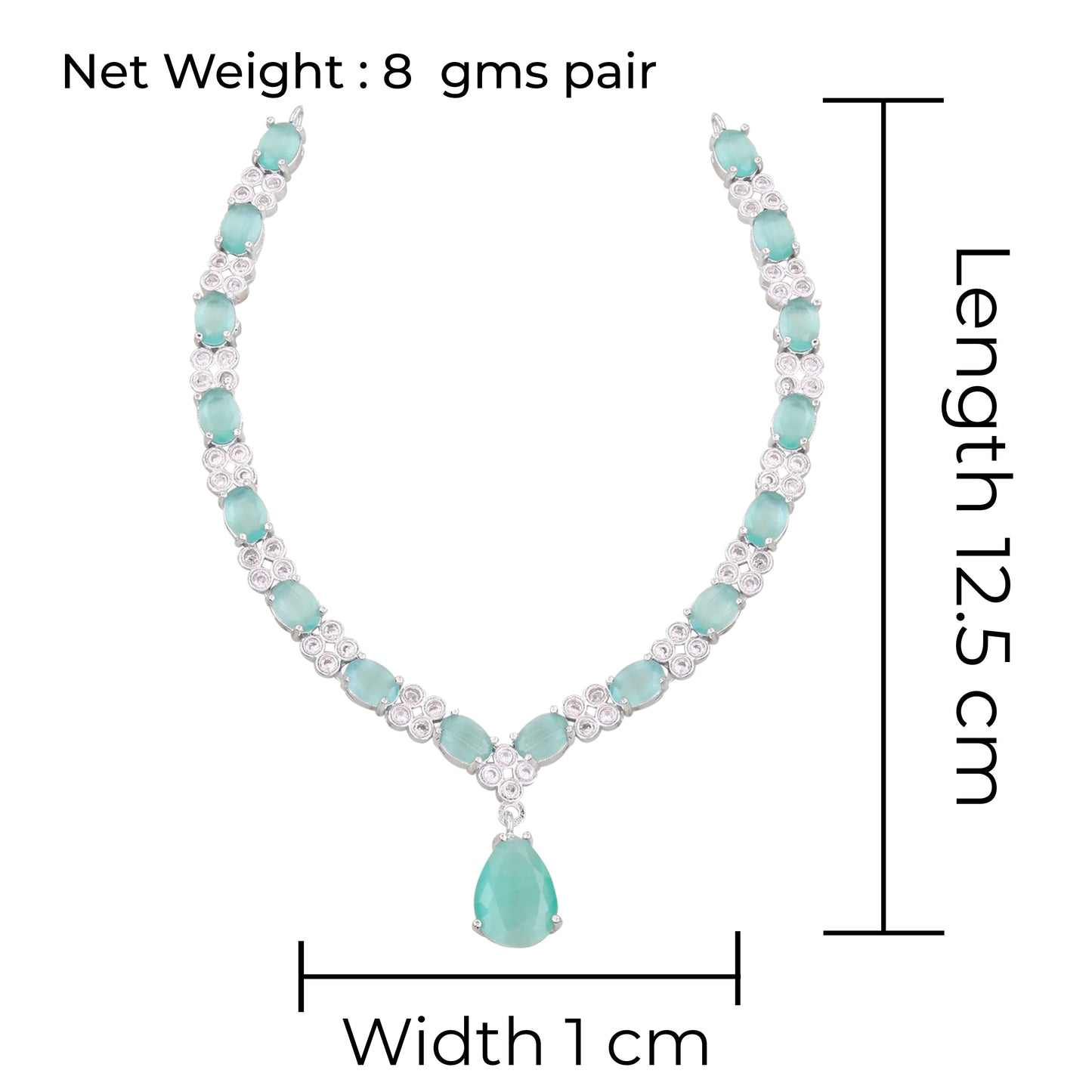 Mint Eliana American Diamond Necklace Set