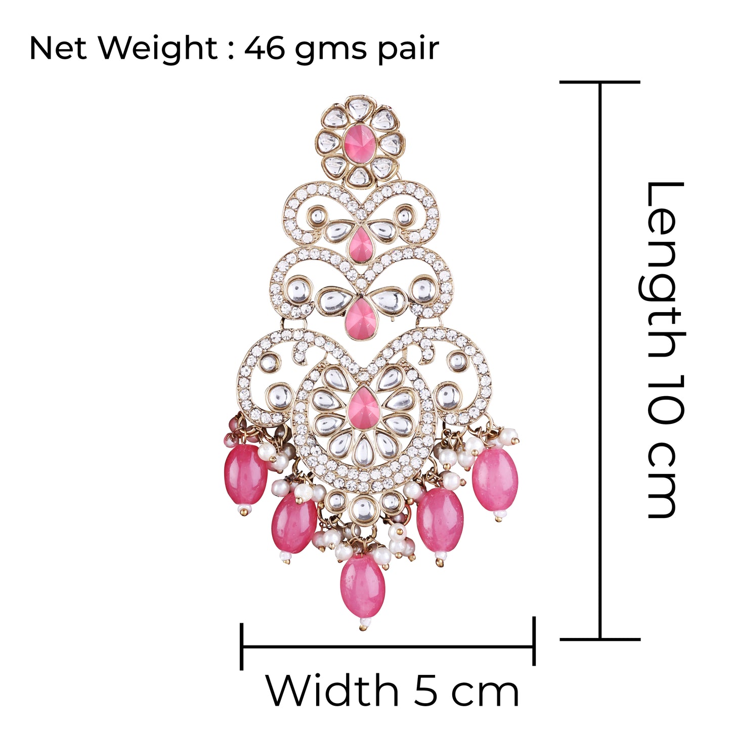 Dark Pink Zayna Designer Earring