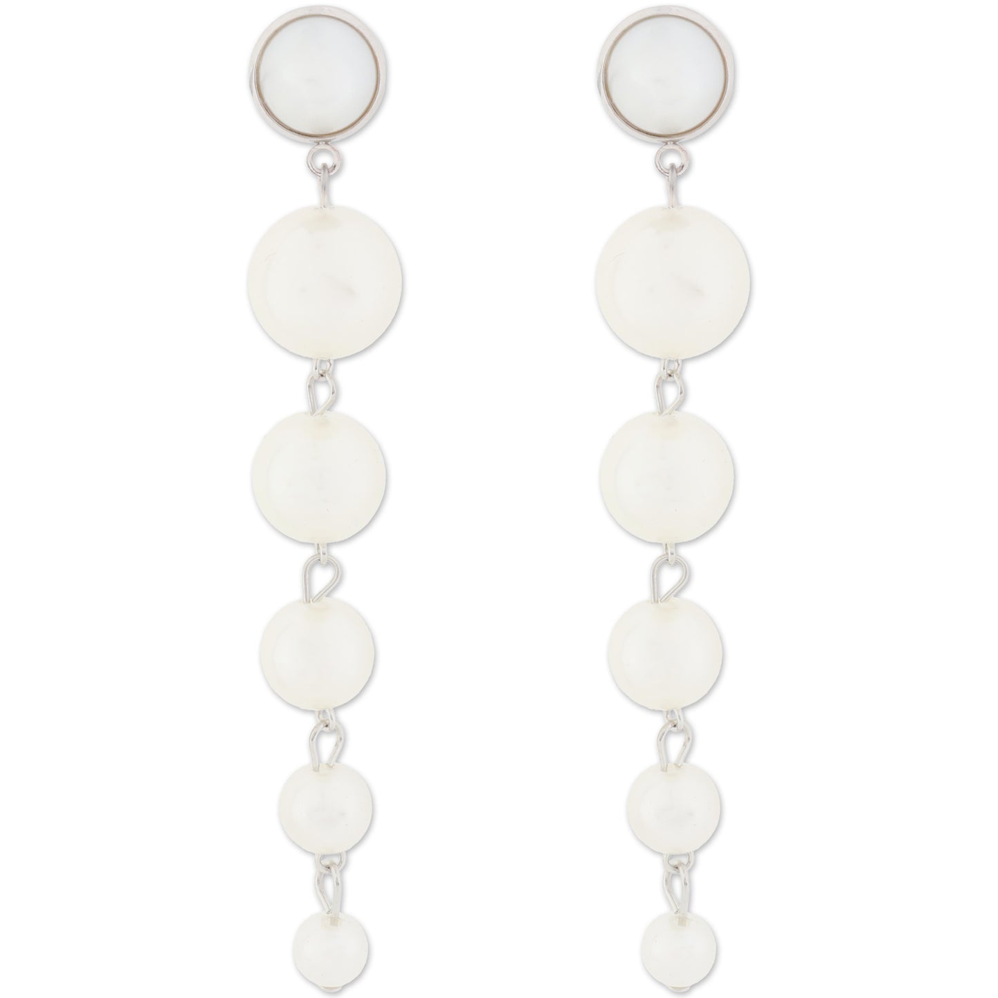 Silver Ekon Pearl Long Earring