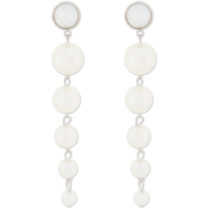Silver Ekon Pearl Long Earring