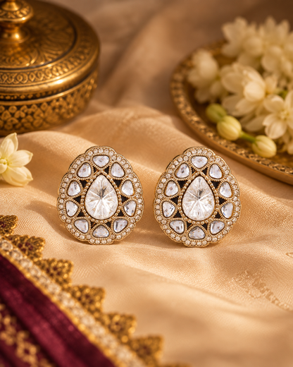 White Ibadat Premium Designer Zircone Earring
