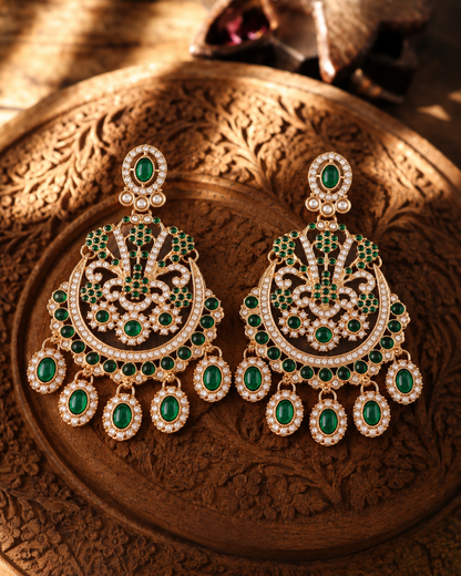 Green Niranjana Premium Designer Zircone Earring