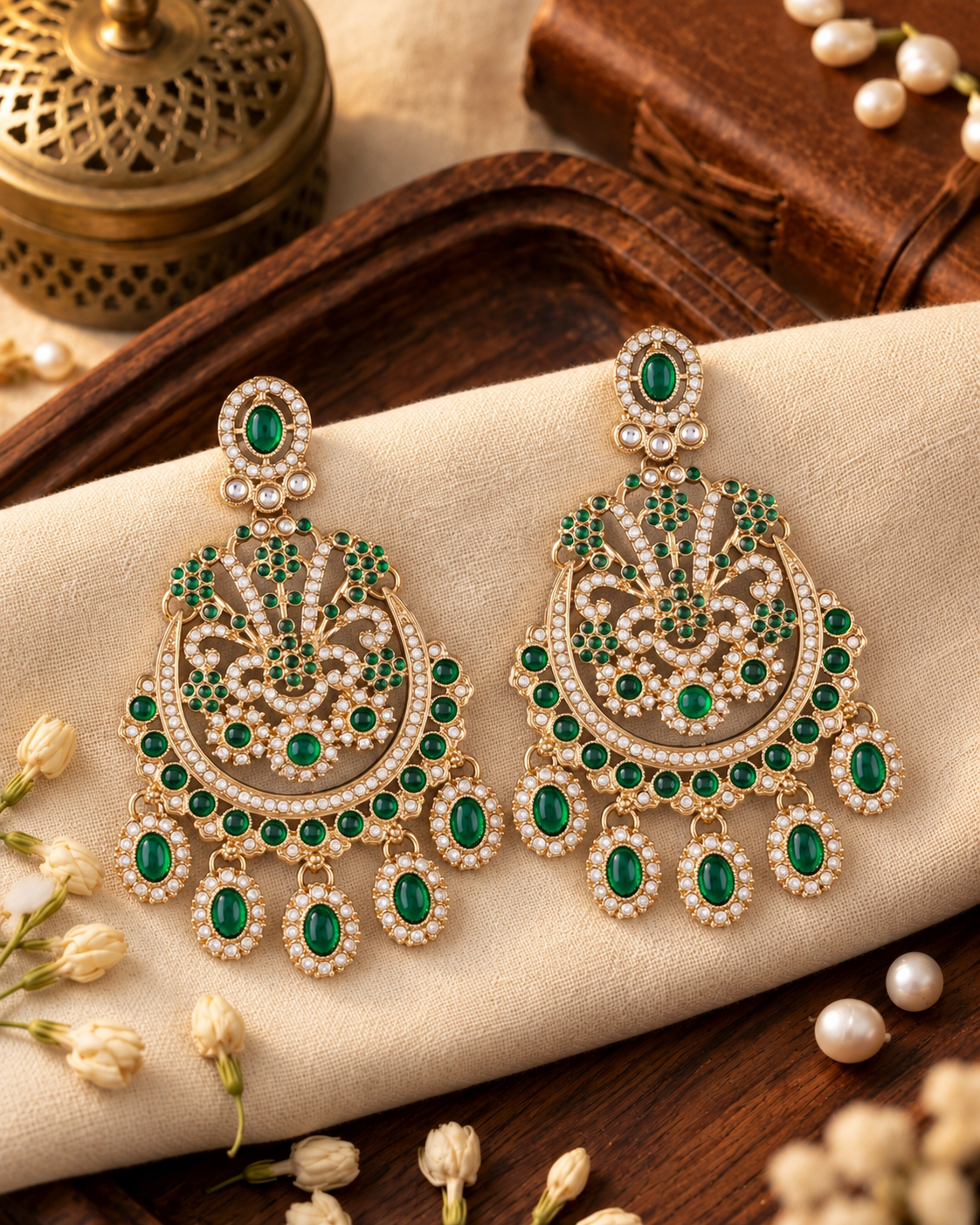 Green Niranjana Premium Designer Zircone Earring