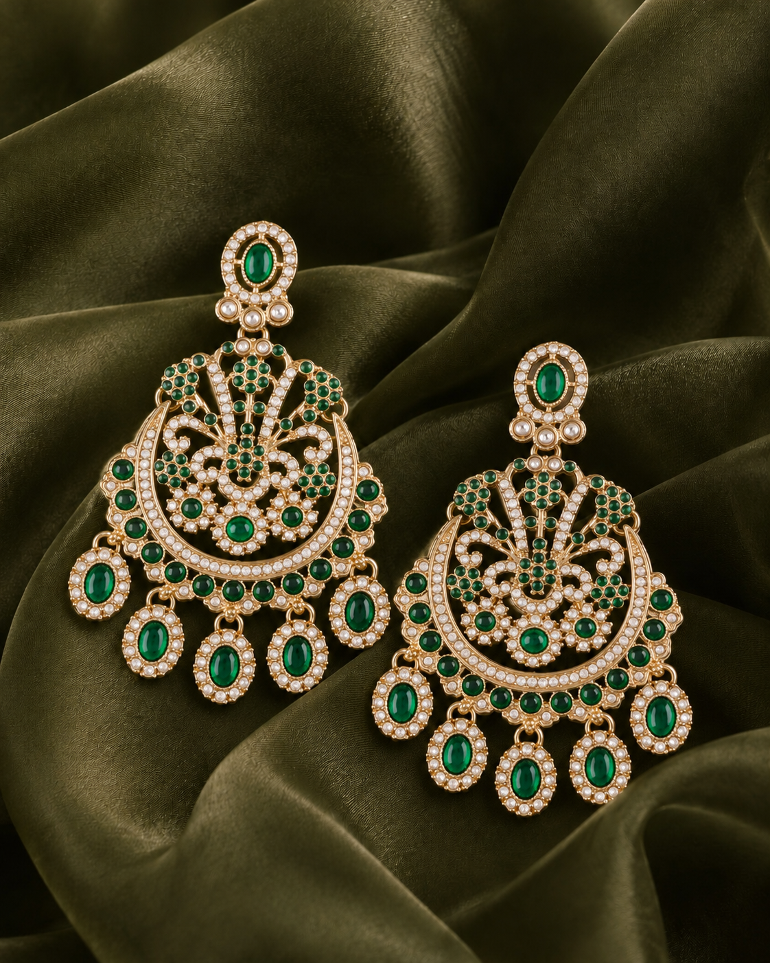 Green Niranjana Premium Designer Zircone Earring