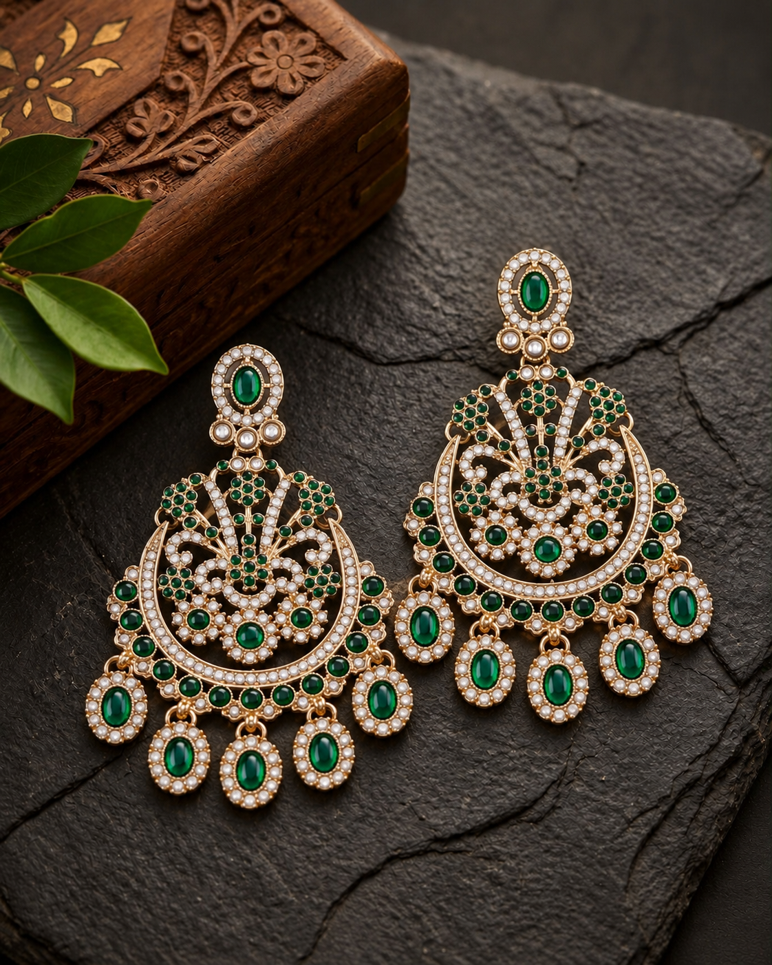 Green Niranjana Premium Designer Zircone Earring