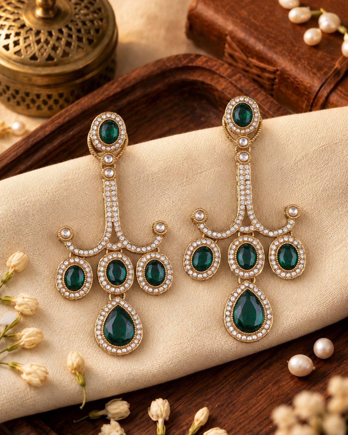 Green Garima Premium Designer Zircone Earring