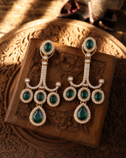 Green Garima Premium Designer Zircone Earring
