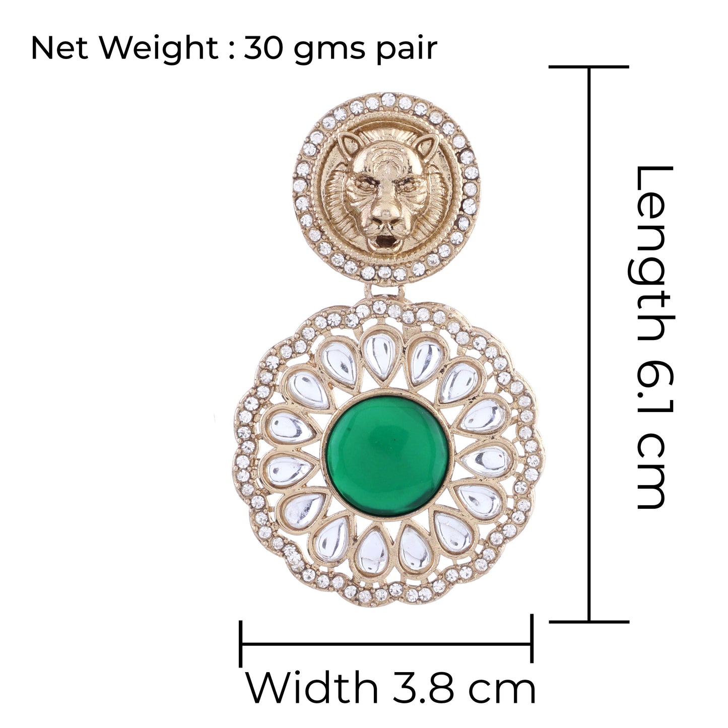 Emerald Kysa Bollywood Inspired Designer Earring