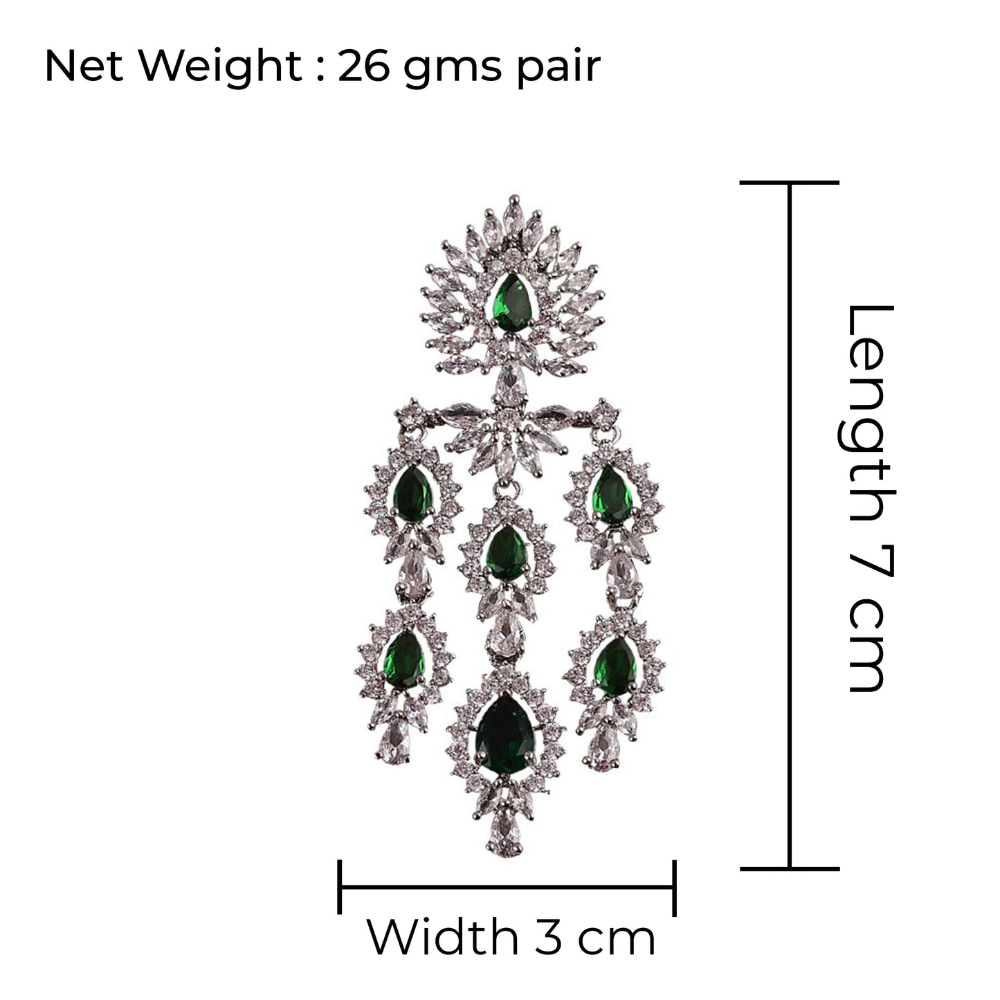 Emerald Vineeta American Diamond Necklace Set