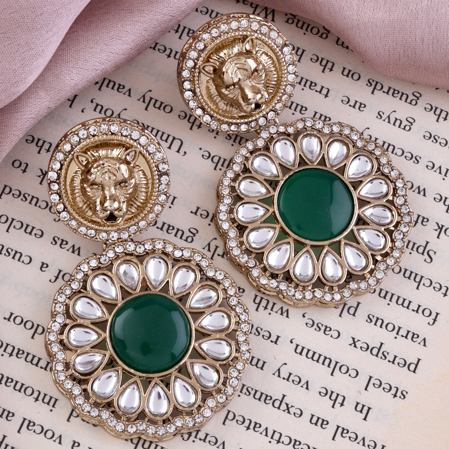 Emerald Kysa Bollywood Inspired Designer Earring