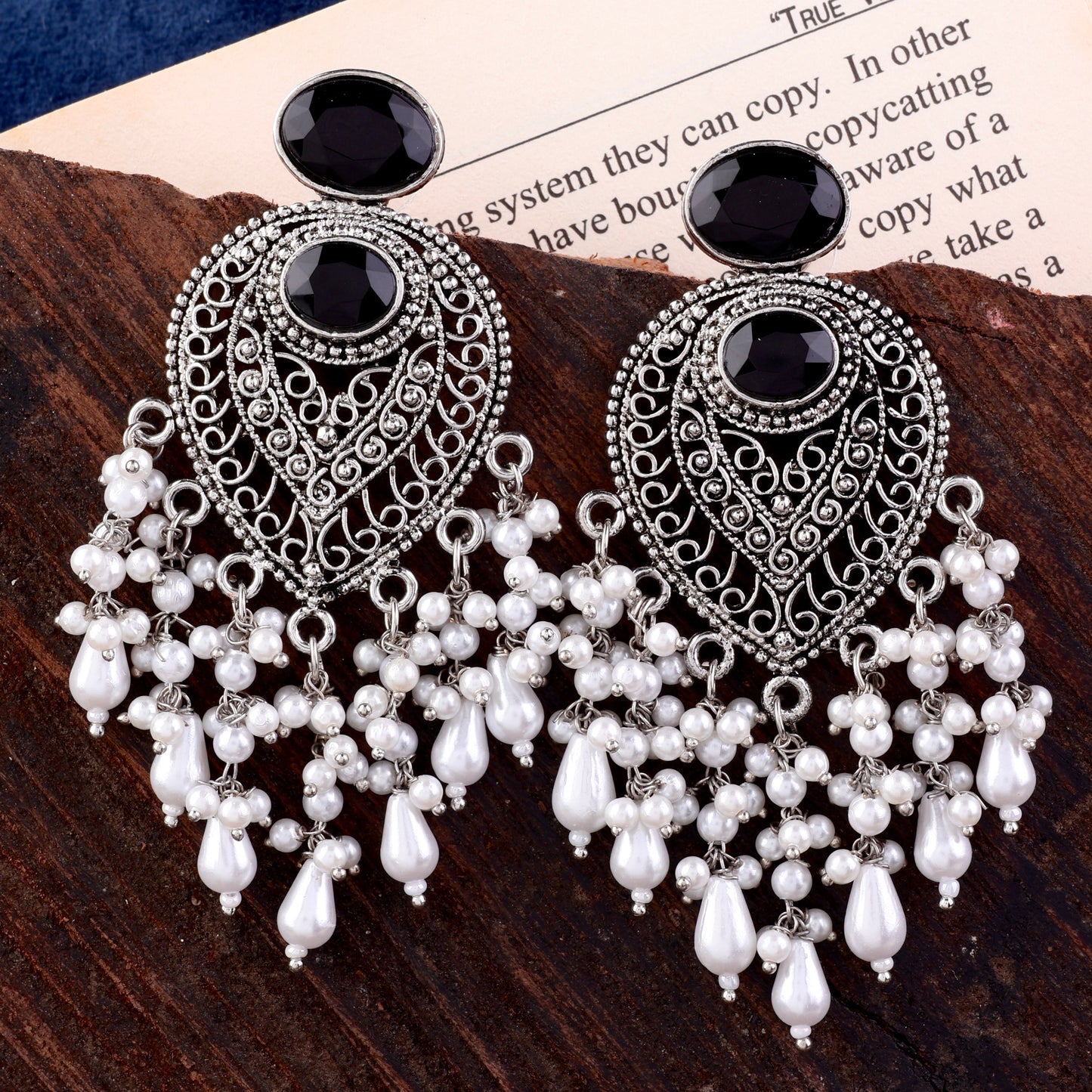 Black Girisha Boho Pearl Earring