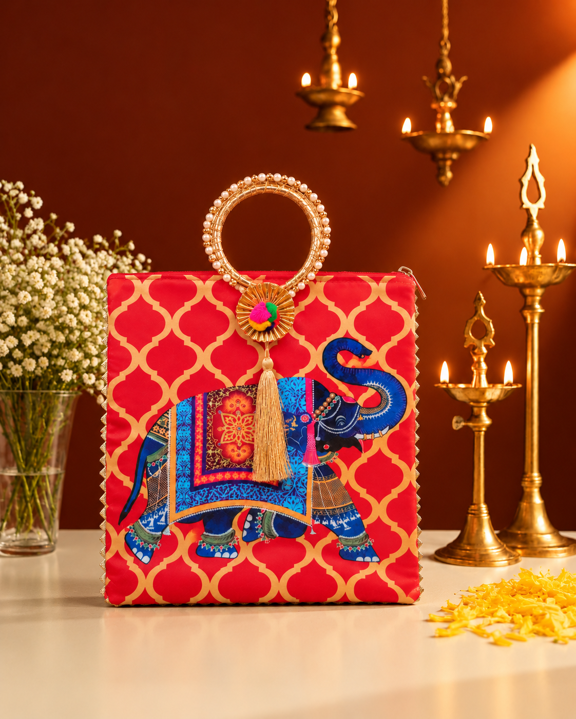 Red Nimisha Hamper Bag