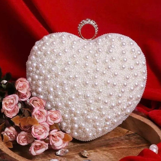 Meera Pearl Clutch – Heart