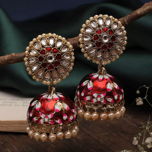 Red Nimrat Meena Jhumka