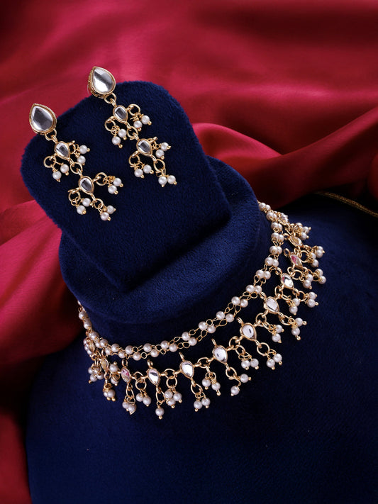 Revaan Pearl Statement Choker NeckSet with Earring