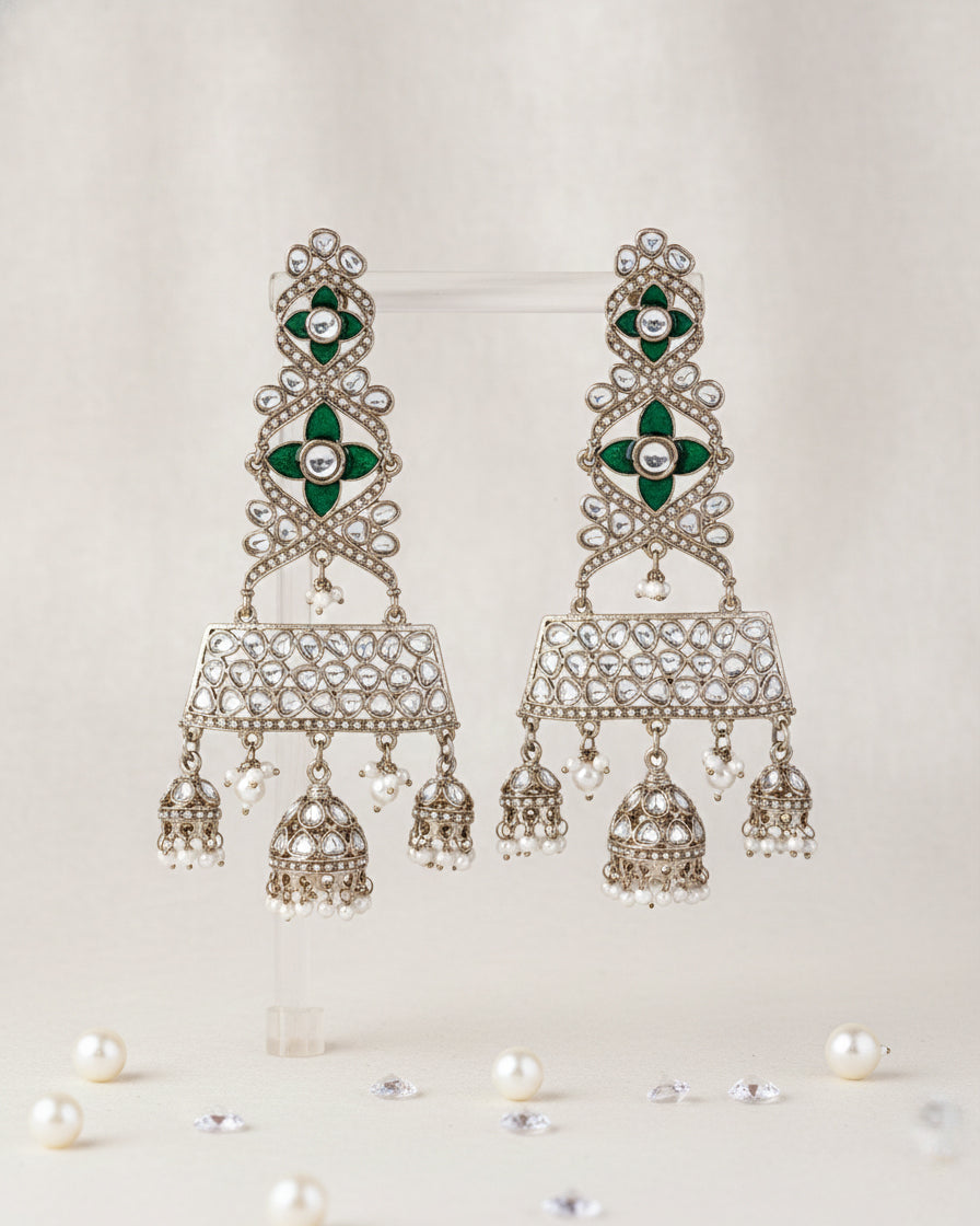 Green Harmani Premium Designer Statement Earring