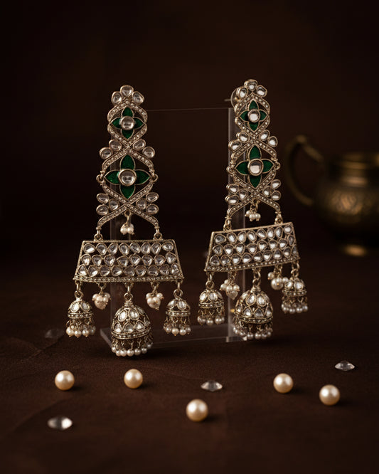Green Harmani Premium Designer Statement Earring