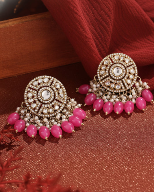 Dark Pink Malti Earring