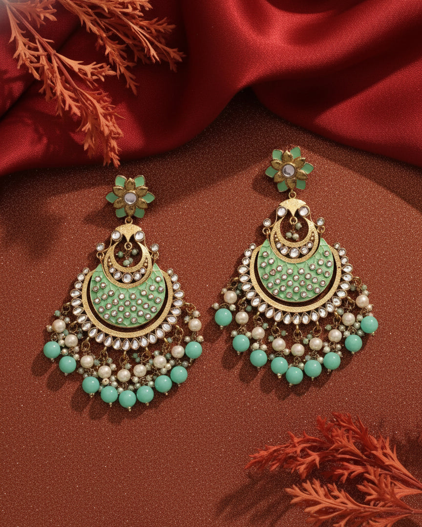 Mint Green Nazma Chandbali