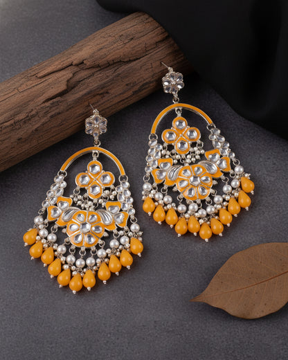 Yellow Rajvee Meena Chandbali