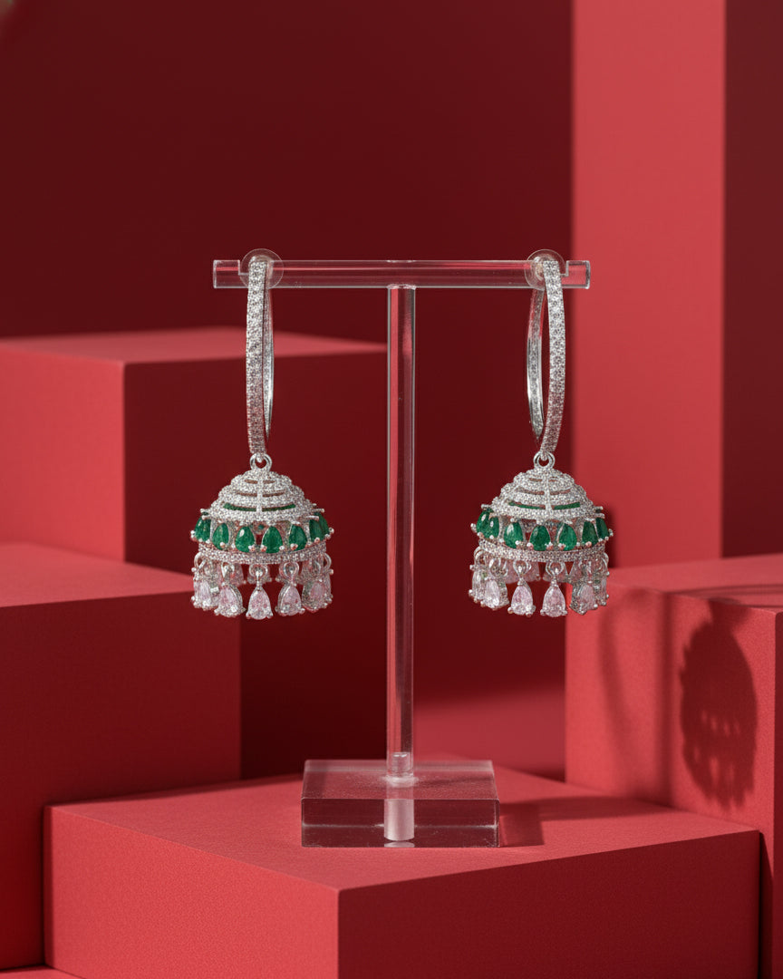 Emerald Catelyn AD Hoop Earrings