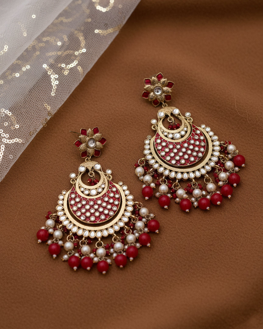 Red Nazma Chandbali