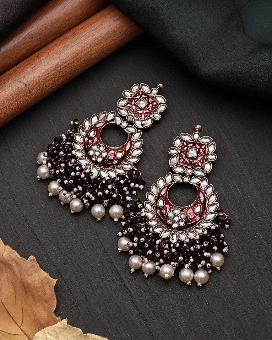 Maroon Anisha Chandbali