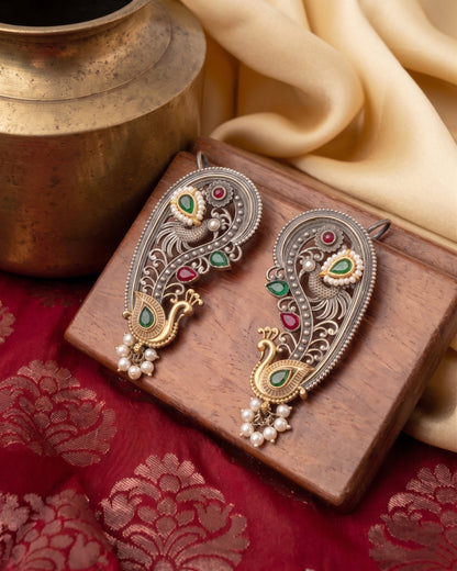 Green-Ruby Aishra Designer Ear Cuff Earring