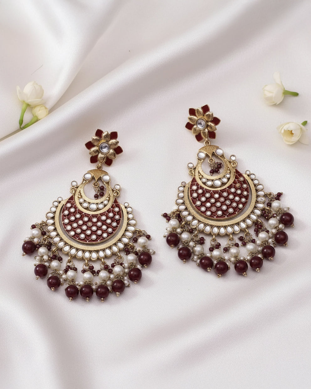Maroon Nazma Chandbali