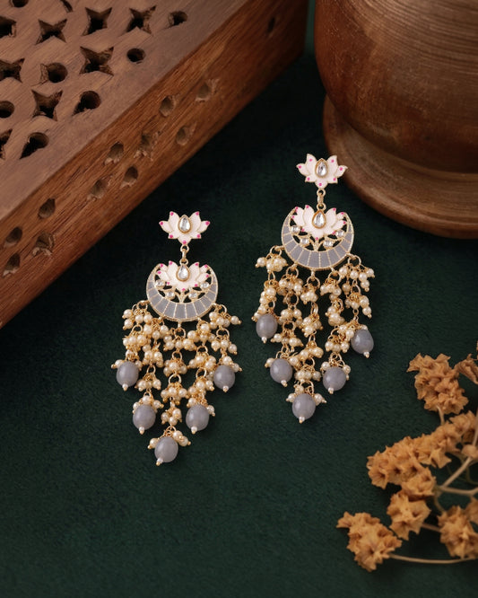 Grey Roohi Designer Earring