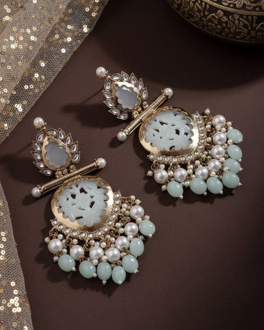 Mint Green Sohum Chandbali