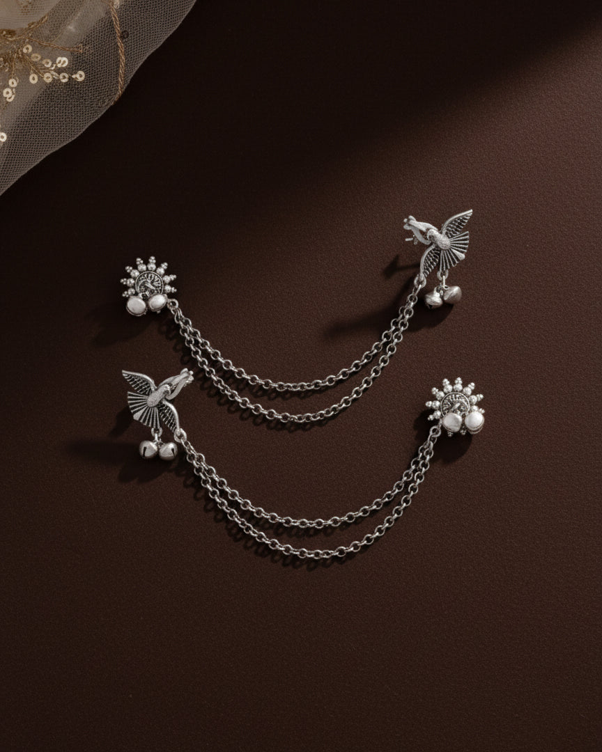 Silver Hema Designer Cuff Earring Brass Lookalike