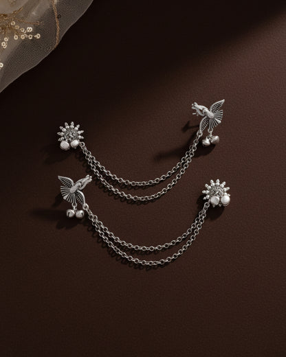 Silver Hema Designer Cuff Earring Brass Lookalike