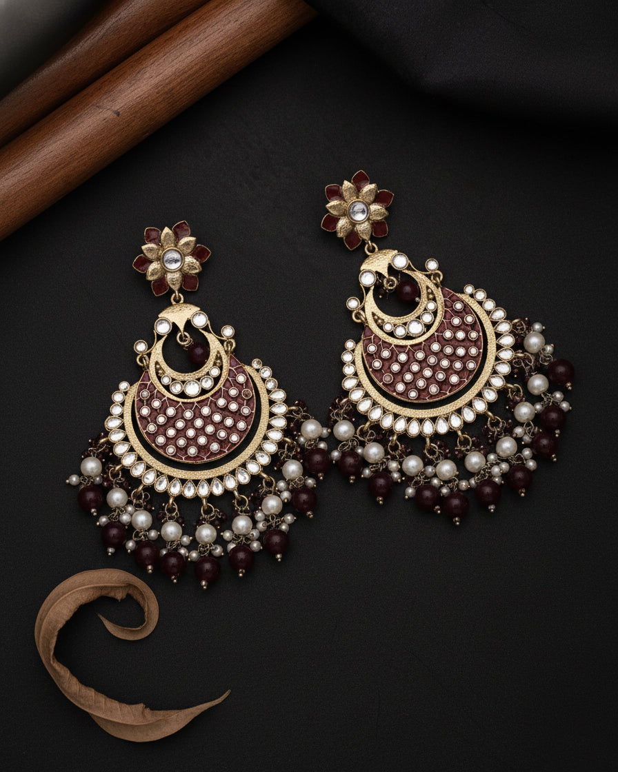 Maroon Nazma Chandbali