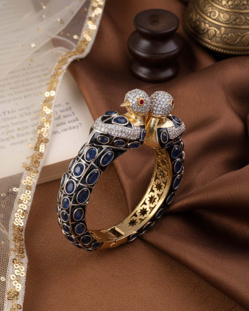 Blue Samyukta Premium Polki Kada